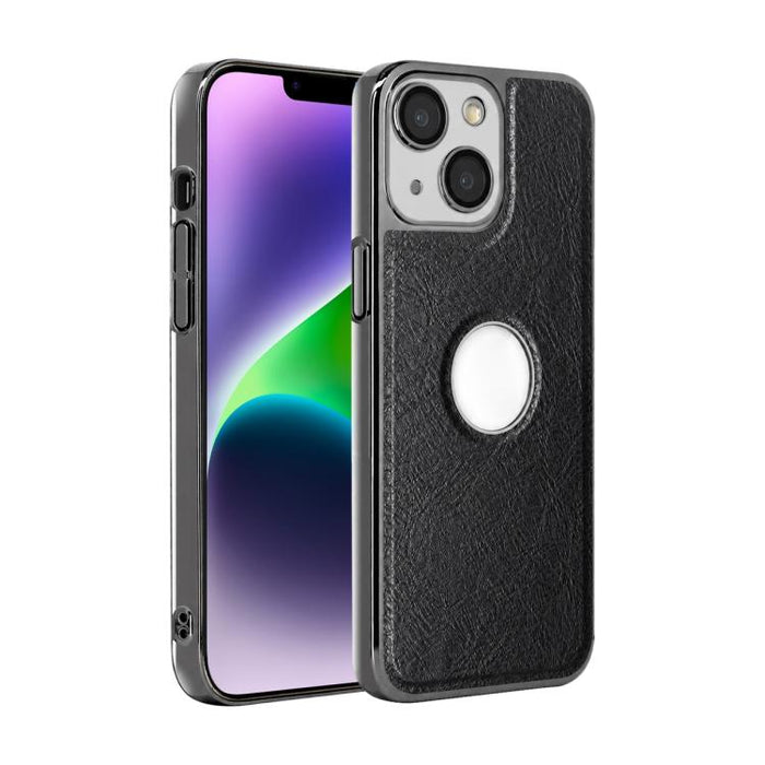 Funda para teléfono con marco de policarbonato con textura de piel de vaca y revestimiento electrochapado, y funda de piel vegana., For iPhone 17 Pro Max, For iPhone 17 Pro, For iPhone 17, For iPhone Air, For iPhone 16 Pro Max, For iPhone 16 Pro       ...