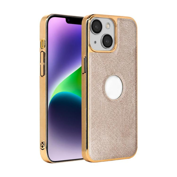 Funda para teléfono con marco de policarbonato con textura de piel de vaca y revestimiento electrochapado, y funda de piel vegana., For iPhone 17 Pro Max, For iPhone 17 Pro, For iPhone 17, For iPhone Air, For iPhone 16 Pro Max, For iPhone 16 Pro       ...