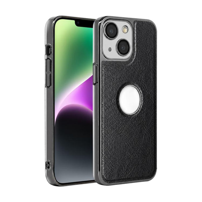 Funda para teléfono con marco de policarbonato con textura de piel de vaca y revestimiento electrochapado, y funda de piel vegana., For iPhone 17 Pro Max, For iPhone 17 Pro, For iPhone 17, For iPhone Air, For iPhone 16 Pro Max, For iPhone 16 Pro       ...