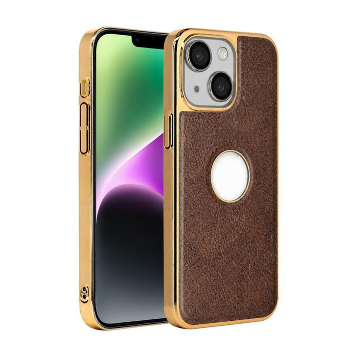 Funda para teléfono con marco de policarbonato con textura de piel de vaca y revestimiento electrochapado, y funda de piel vegana., For iPhone 17 Pro Max, For iPhone 17 Pro, For iPhone 17, For iPhone Air, For iPhone 16 Pro Max, For iPhone 16 Pro       ...