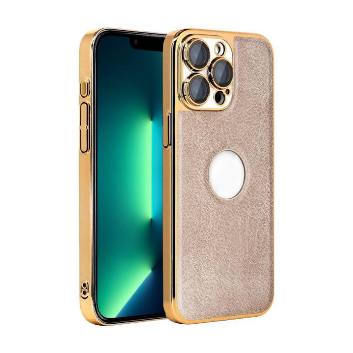 Funda para teléfono con marco de policarbonato con textura de piel de vaca y revestimiento electrochapado, y funda de piel vegana., For iPhone 17 Pro Max, For iPhone 17 Pro, For iPhone 17, For iPhone Air, For iPhone 16 Pro Max, For iPhone 16 Pro       ...