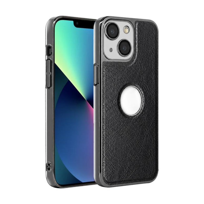 Funda para teléfono con marco de policarbonato con textura de piel de vaca y revestimiento electrochapado, y funda de piel vegana., For iPhone 17 Pro Max, For iPhone 17 Pro, For iPhone 17, For iPhone Air, For iPhone 16 Pro Max, For iPhone 16 Pro       ...