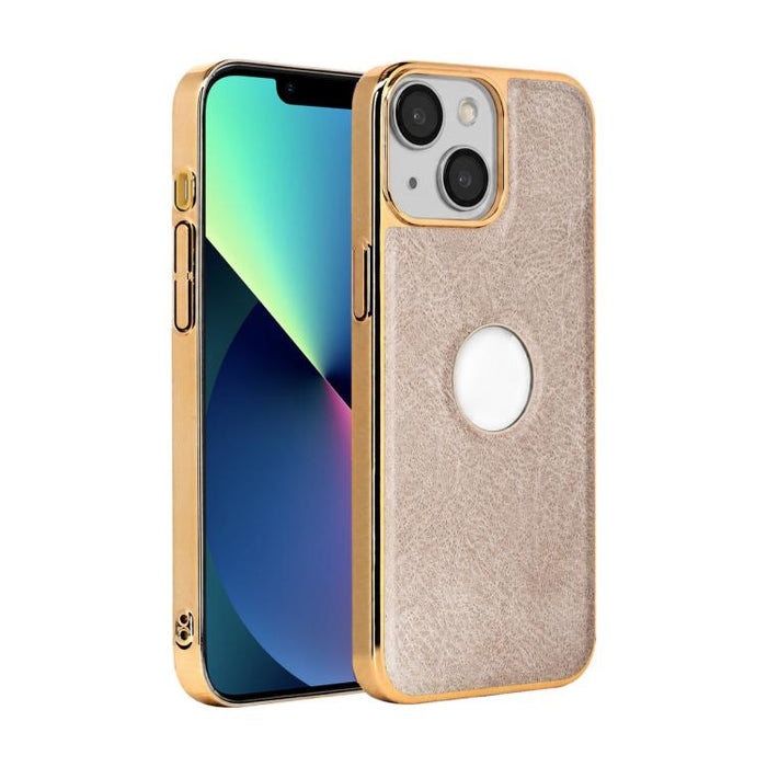 Funda para teléfono con marco de policarbonato con textura de piel de vaca y revestimiento electrochapado, y funda de piel vegana., For iPhone 17 Pro Max, For iPhone 17 Pro, For iPhone 17, For iPhone Air, For iPhone 16 Pro Max, For iPhone 16 Pro       ...