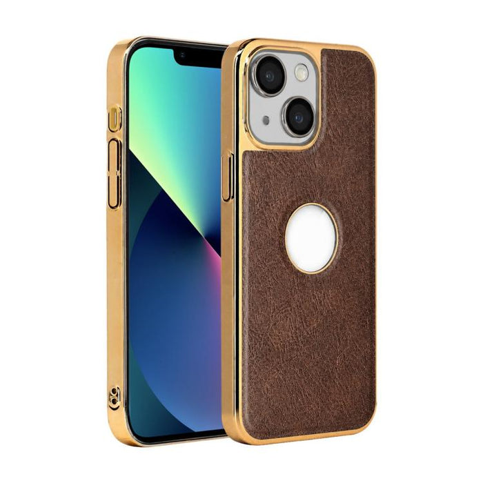 Funda para teléfono con marco de policarbonato con textura de piel de vaca y revestimiento electrochapado, y funda de piel vegana., For iPhone 17 Pro Max, For iPhone 17 Pro, For iPhone 17, For iPhone Air, For iPhone 16 Pro Max, For iPhone 16 Pro       ...
