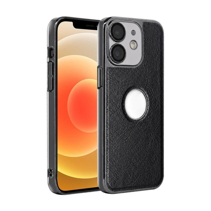 Funda para teléfono con marco de policarbonato con textura de piel de vaca y revestimiento electrochapado, y funda de piel vegana., For iPhone 17 Pro Max, For iPhone 17 Pro, For iPhone 17, For iPhone Air, For iPhone 16 Pro Max, For iPhone 16 Pro       ...
