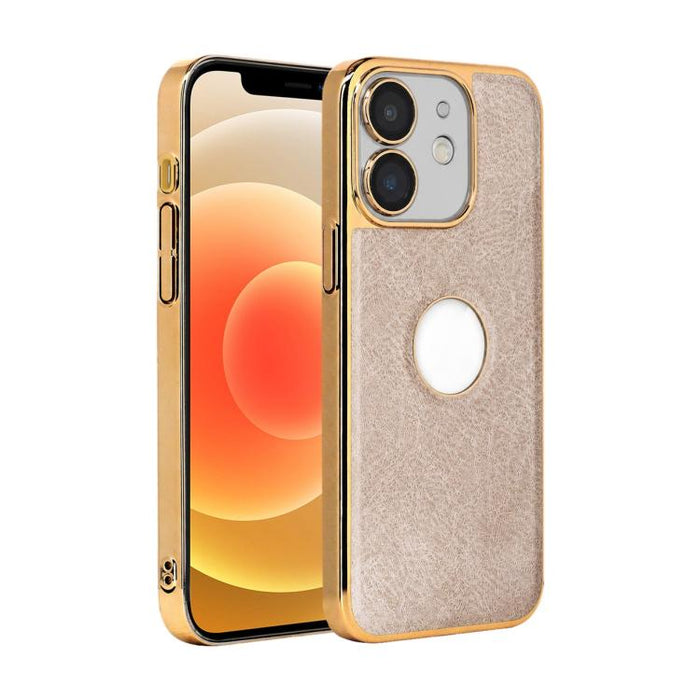 Funda para teléfono con marco de policarbonato con textura de piel de vaca y revestimiento electrochapado, y funda de piel vegana., For iPhone 17 Pro Max, For iPhone 17 Pro, For iPhone 17, For iPhone Air, For iPhone 16 Pro Max, For iPhone 16 Pro       ...