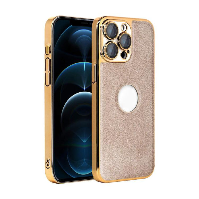 Funda para teléfono con marco de policarbonato con textura de piel de vaca y revestimiento electrochapado, y funda de piel vegana., For iPhone 17 Pro Max, For iPhone 17 Pro, For iPhone 17, For iPhone Air, For iPhone 16 Pro Max, For iPhone 16 Pro       ...