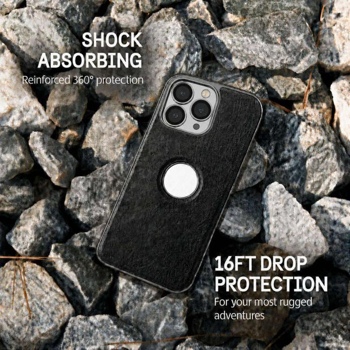 Funda para teléfono con marco de policarbonato con textura de piel de vaca y revestimiento electrochapado, y funda de piel vegana., For iPhone 11 Pro