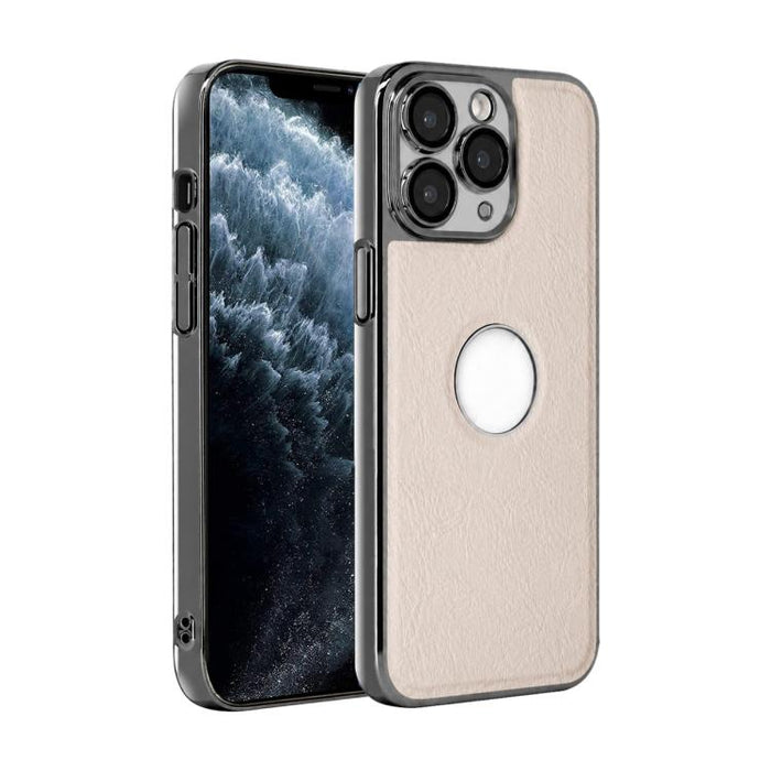 Funda para teléfono con marco de policarbonato con textura de piel de vaca y revestimiento electrochapado, y funda de piel vegana., For iPhone 17 Pro Max, For iPhone 17 Pro, For iPhone 17, For iPhone Air, For iPhone 16 Pro Max, For iPhone 16 Pro       ...