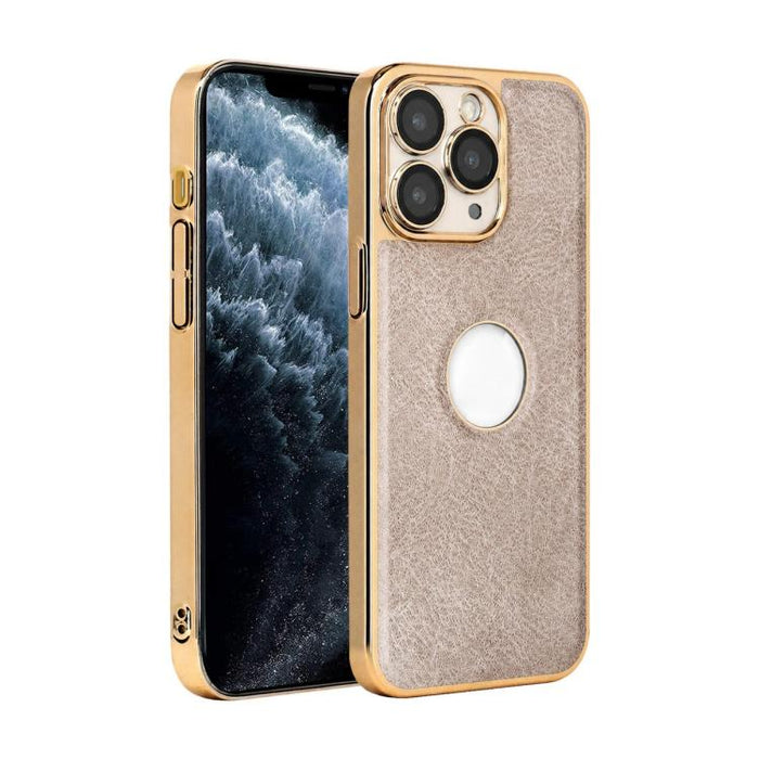 Funda para teléfono con marco de policarbonato con textura de piel de vaca y revestimiento electrochapado, y funda de piel vegana., For iPhone 17 Pro Max, For iPhone 17 Pro, For iPhone 17, For iPhone Air, For iPhone 16 Pro Max, For iPhone 16 Pro       ...