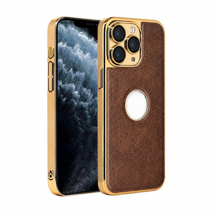 Funda para teléfono con marco de policarbonato con textura de piel de vaca y revestimiento electrochapado, y funda de piel vegana., For iPhone 17 Pro Max, For iPhone 17 Pro, For iPhone 17, For iPhone Air, For iPhone 16 Pro Max, For iPhone 16 Pro       ...