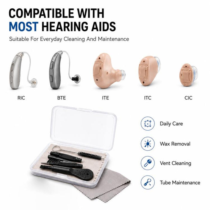 Kit de herramientas de limpieza para audífonos XDcase 8 en 1