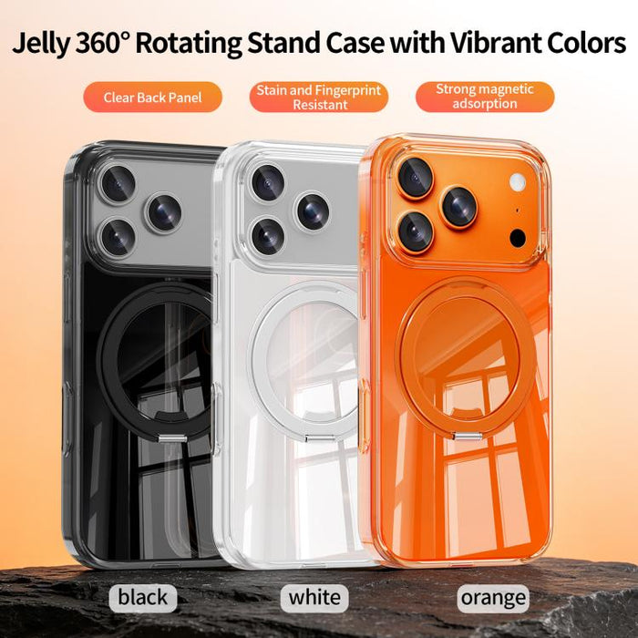 Funda para teléfono magnética con soporte giratorio de metal Jelly Air Bag a prueba de golpes de 360°, For iPhone 17 Pro Max, For iPhone 17 Pro, For iPhone 17, For iPhone 16 Pro Max, For iPhone 16 Pro