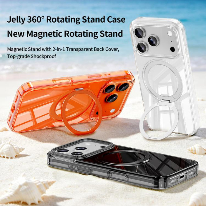 Funda para teléfono magnética con soporte giratorio de metal Jelly Air Bag a prueba de golpes de 360°, For iPhone 17 Pro Max, For iPhone 17 Pro, For iPhone 17, For iPhone 16 Pro Max, For iPhone 16 Pro