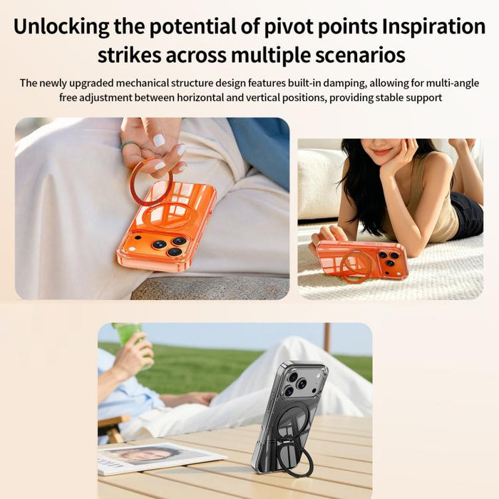 Funda para teléfono magnética con soporte giratorio de metal Jelly Air Bag a prueba de golpes de 360°, For iPhone 17 Pro Max, For iPhone 17 Pro, For iPhone 17, For iPhone 16 Pro Max, For iPhone 16 Pro