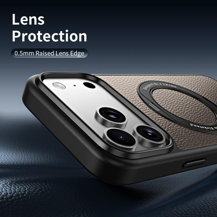 Funda magnética de piel vegana con soporte giratorio de 360 grados para teléfono móvil., For iPhone 17 Pro Max, For iPhone 17 Pro, For iPhone 16 Pro Max, For iPhone 16 Pro, For iPhone 15 Pro Max, For iPhone 15 Pro
