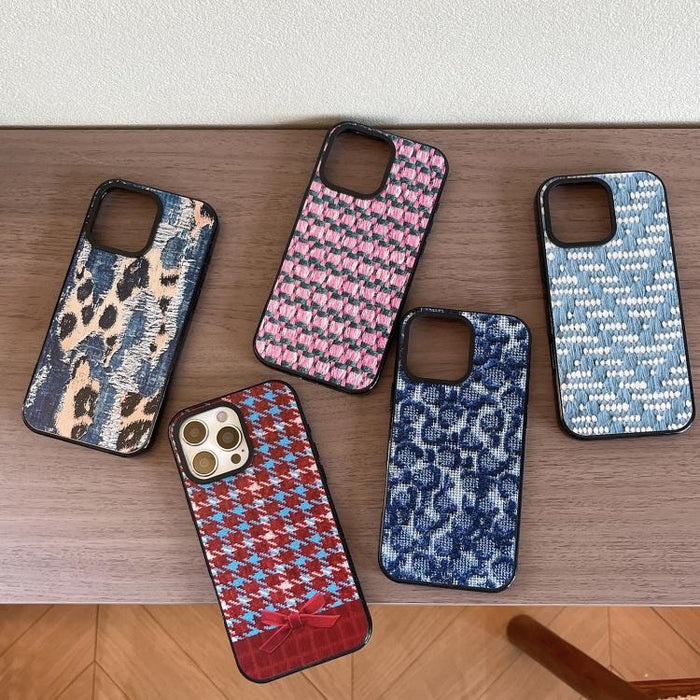 Funda para teléfono de TPU acrílica estampada con tejido vaquero, For iPhone 12, For iPhone 12 Pro Max, For iPhone 12 Pro, For iPhone 11