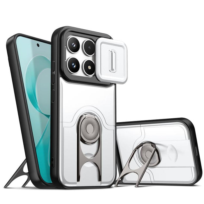 Funda para teléfono con cubierta deslizante para cámara, soporte giratorio 2 en 1, airbag y protección antigolpes., For Redmi Note 15 Pro+ 5G Global 163.3mm, For Redmi Note 15 5G/4G Global 164mm, For Redmi K90 Pro Max/Poco F8 Ultra 5G                  ...