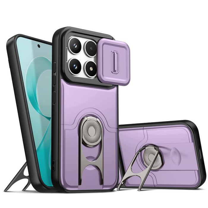 Funda para teléfono con cubierta deslizante para cámara, soporte giratorio 2 en 1, airbag y protección antigolpes., For Redmi Note 15 Pro+ 5G Global 163.3mm, For Redmi Note 15 5G/4G Global 164mm, For Redmi K90 Pro Max/Poco F8 Ultra 5G                  ...