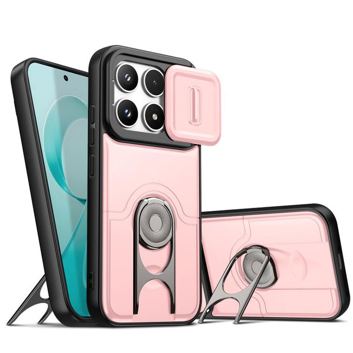 Funda para teléfono con cubierta deslizante para cámara, soporte giratorio 2 en 1, airbag y protección antigolpes., For Redmi Note 15 Pro+ 5G Global 163.3mm, For Redmi Note 15 5G/4G Global 164mm, For Redmi K90 Pro Max/Poco F8 Ultra 5G                  ...