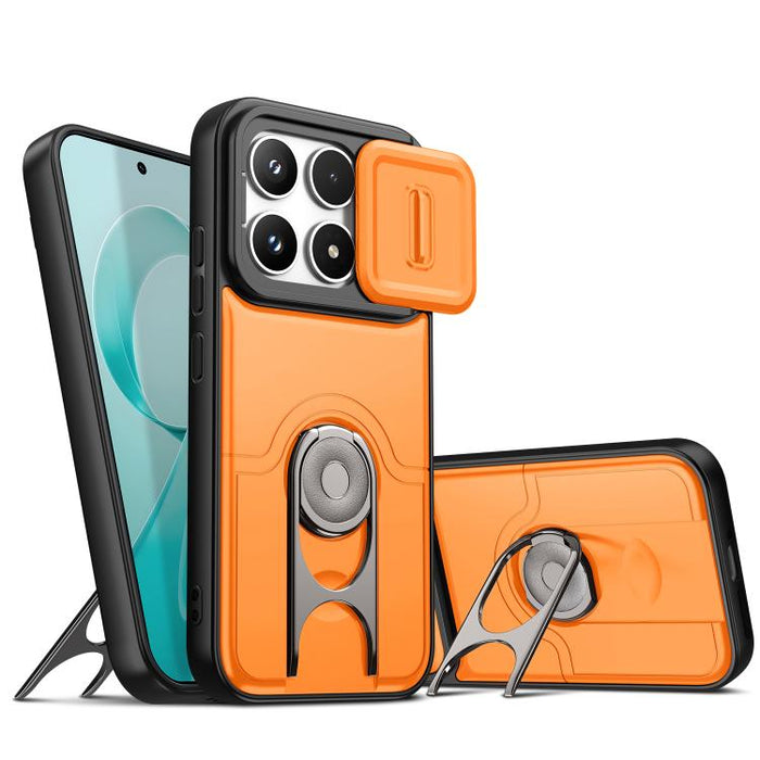 Funda para teléfono con cubierta deslizante para cámara, soporte giratorio 2 en 1, airbag y protección antigolpes., For Redmi Note 15 Pro+ 5G Global 163.3mm, For Redmi Note 15 5G/4G Global 164mm, For Redmi K90 Pro Max/Poco F8 Ultra 5G                  ...