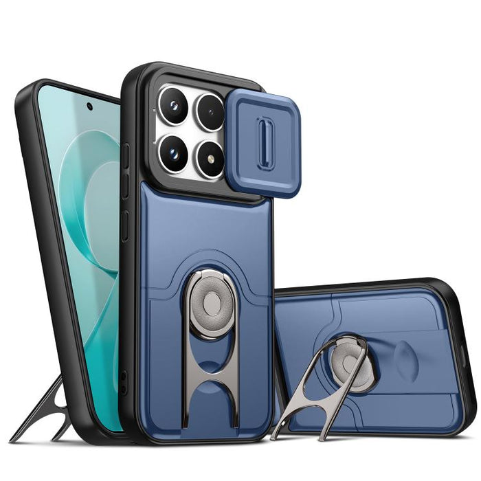 Funda para teléfono con cubierta deslizante para cámara, soporte giratorio 2 en 1, airbag y protección antigolpes., For Redmi Note 15 Pro+ 5G Global 163.3mm, For Redmi Note 15 5G/4G Global 164mm, For Redmi K90 Pro Max/Poco F8 Ultra 5G                  ...