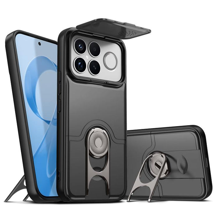 Funda para teléfono con cubierta deslizante para cámara, soporte giratorio 2 en 1, airbag y protección antigolpes., For Redmi Note 15 Pro+ 5G Global 163.3mm, For Redmi Note 15 5G/4G Global 164mm, For Redmi K90 Pro Max/Poco F8 Ultra 5G                  ...