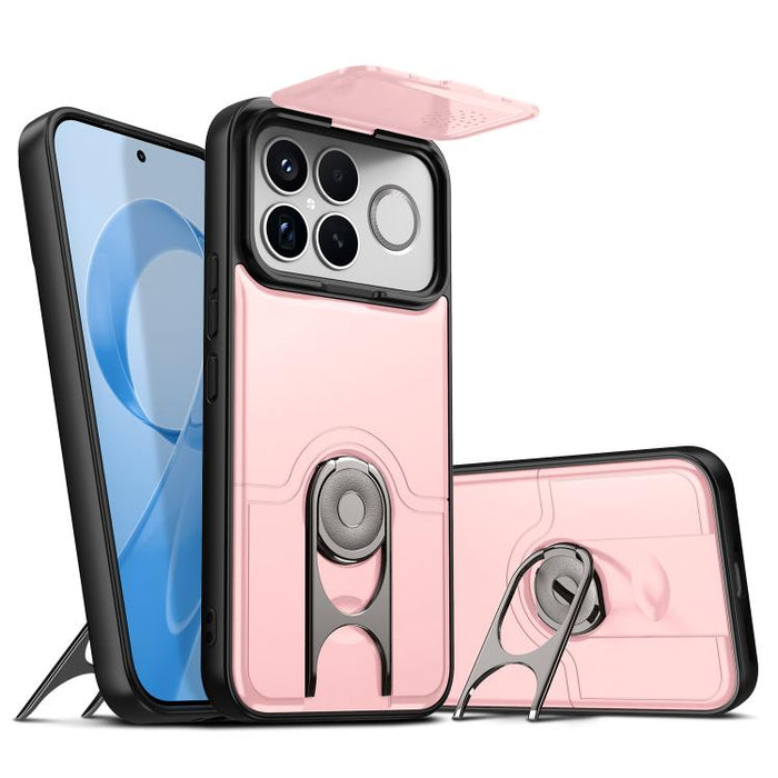 Funda para teléfono con cubierta deslizante para cámara, soporte giratorio 2 en 1, airbag y protección antigolpes., For Redmi Note 15 Pro+ 5G Global 163.3mm, For Redmi Note 15 5G/4G Global 164mm, For Redmi K90 Pro Max/Poco F8 Ultra 5G                  ...