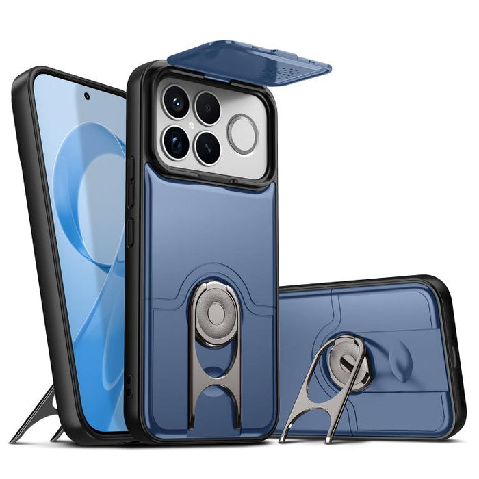 Funda para teléfono con cubierta deslizante para cámara, soporte giratorio 2 en 1, airbag y protección antigolpes., For Redmi Note 15 Pro+ 5G Global 163.3mm, For Redmi Note 15 5G/4G Global 164mm, For Redmi K90 Pro Max/Poco F8 Ultra 5G                  ...