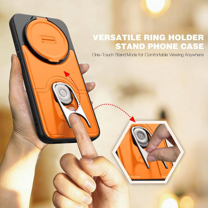 Funda para teléfono con cubierta deslizante para cámara, soporte giratorio 2 en 1, airbag y protección antigolpes., For Redmi Note 15 Pro+ 5G Global 163.3mm, For Redmi Note 15 5G/4G Global 164mm, For Redmi K90 Pro Max/Poco F8 Ultra 5G                  ...