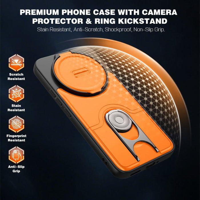 Funda para teléfono con cubierta deslizante para cámara, soporte giratorio 2 en 1, airbag y protección antigolpes., For Redmi Note 15 Pro+ 5G Global 163.3mm, For Redmi Note 15 5G/4G Global 164mm, For Redmi K90 Pro Max/Poco F8 Ultra 5G                  ...