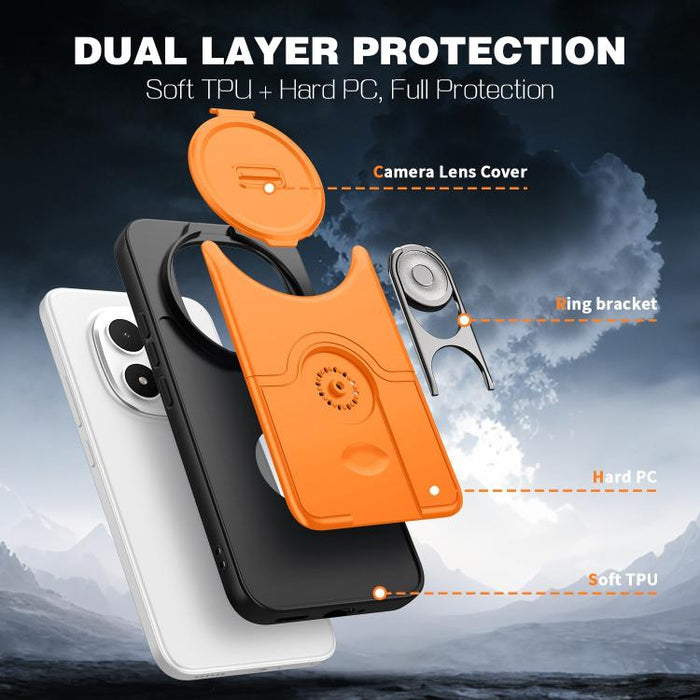 Funda para teléfono con cubierta deslizante para cámara, soporte giratorio 2 en 1, airbag y protección antigolpes., For Redmi Note 15 Pro+ 5G Global 163.3mm, For Redmi Note 15 5G/4G Global 164mm, For Redmi K90 Pro Max/Poco F8 Ultra 5G                  ...