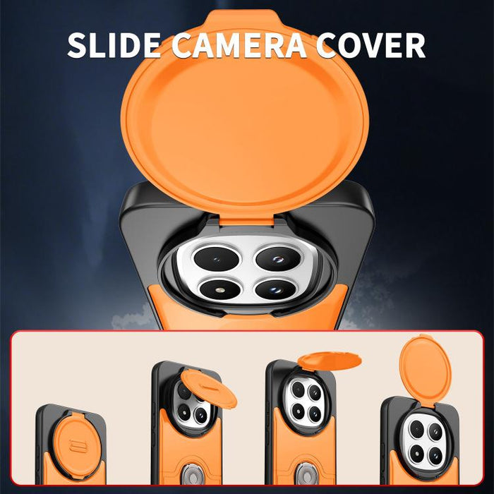 Funda para teléfono con cubierta deslizante para cámara, soporte giratorio 2 en 1, airbag y protección antigolpes., For Redmi Note 15 Pro+ 5G Global 163.3mm, For Redmi Note 15 5G/4G Global 164mm, For Redmi K90 Pro Max/Poco F8 Ultra 5G                  ...