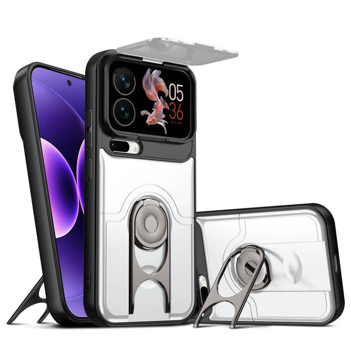 Funda para teléfono con cubierta deslizante para cámara, soporte giratorio 2 en 1, airbag y protección antigolpes., For Xiaomi 17T 5G, For Xiaomi 17 Pro Max, For Xiaomi 17 Pro, For Xiaomi 17, For Xiaomi 15