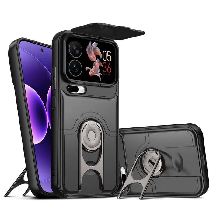 Funda para teléfono con cubierta deslizante para cámara, soporte giratorio 2 en 1, airbag y protección antigolpes., For Xiaomi 17T 5G, For Xiaomi 17 Pro Max, For Xiaomi 17 Pro, For Xiaomi 17, For Xiaomi 15