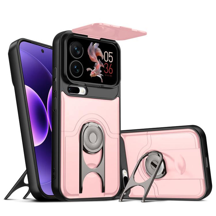 Funda para teléfono con cubierta deslizante para cámara, soporte giratorio 2 en 1, airbag y protección antigolpes., For Xiaomi 17T 5G, For Xiaomi 17 Pro Max, For Xiaomi 17 Pro, For Xiaomi 17, For Xiaomi 15