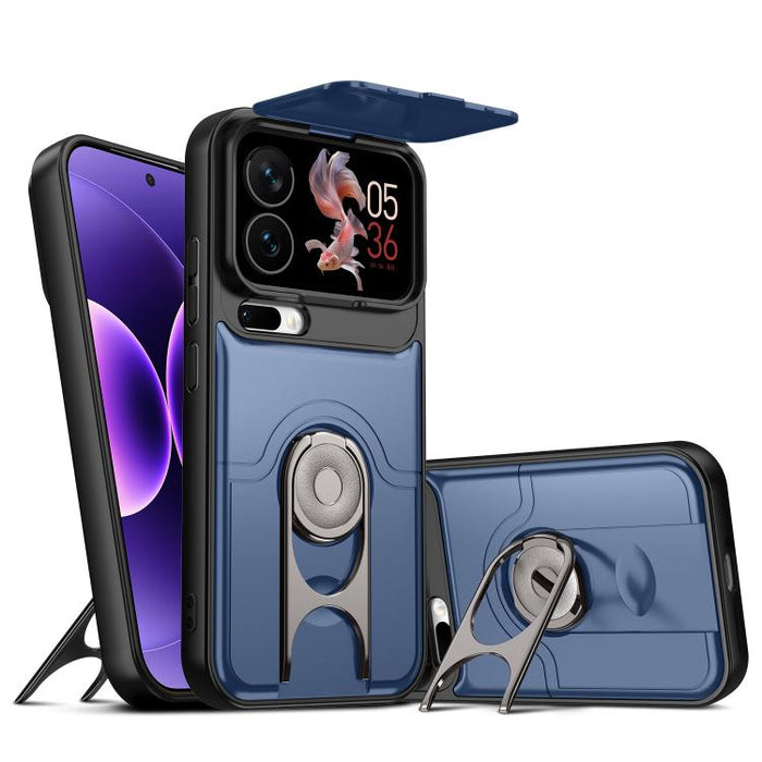 Funda para teléfono con cubierta deslizante para cámara, soporte giratorio 2 en 1, airbag y protección antigolpes., For Xiaomi 17T 5G, For Xiaomi 17 Pro Max, For Xiaomi 17 Pro, For Xiaomi 17, For Xiaomi 15