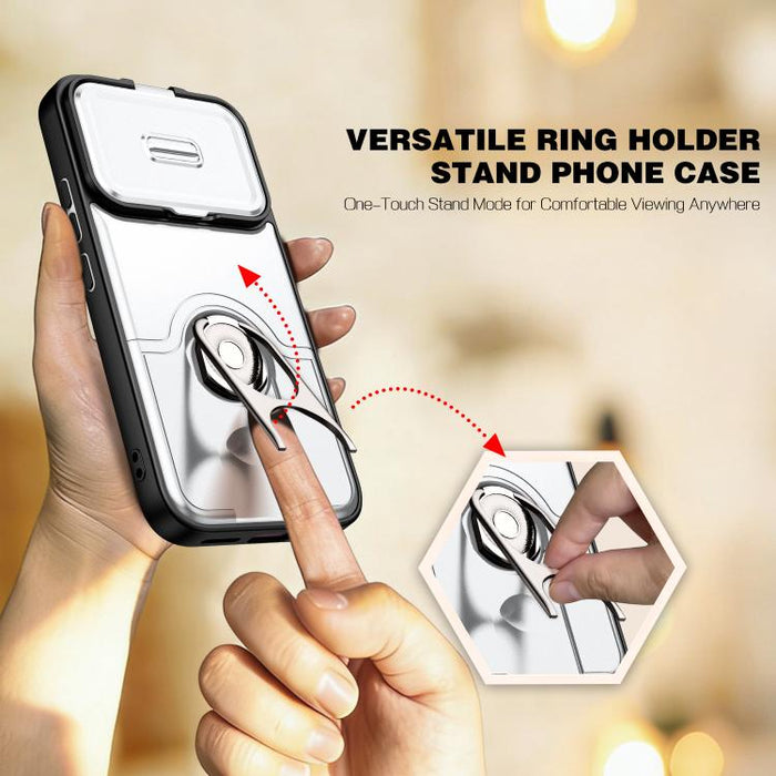 Funda para teléfono con cubierta deslizante para cámara, soporte giratorio 2 en 1, airbag y protección antigolpes., For Xiaomi 17T 5G, For Xiaomi 17 Pro Max, For Xiaomi 17 Pro, For Xiaomi 17, For Xiaomi 15