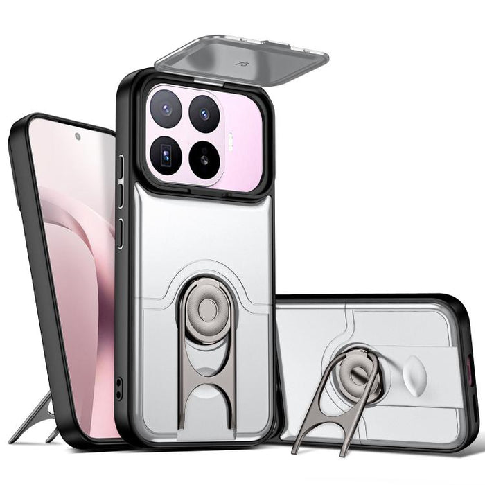Funda para teléfono con cubierta deslizante para cámara, soporte giratorio 2 en 1, airbag y protección antigolpes., For Xiaomi 17T 5G, For Xiaomi 17 Pro Max, For Xiaomi 17 Pro, For Xiaomi 17, For Xiaomi 15