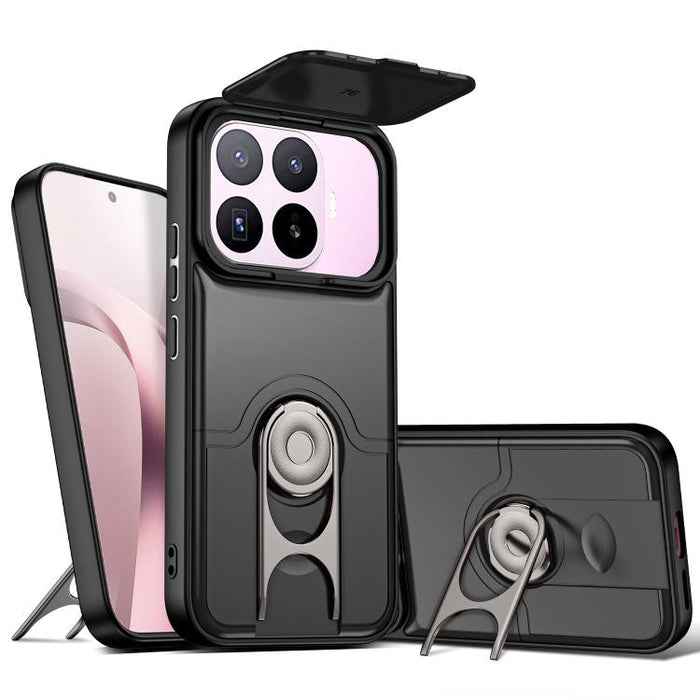 Funda para teléfono con cubierta deslizante para cámara, soporte giratorio 2 en 1, airbag y protección antigolpes., For Xiaomi 17T 5G, For Xiaomi 17 Pro Max, For Xiaomi 17 Pro, For Xiaomi 17, For Xiaomi 15