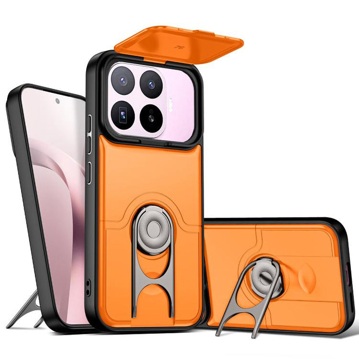 Funda para teléfono con cubierta deslizante para cámara, soporte giratorio 2 en 1, airbag y protección antigolpes., For Xiaomi 17T 5G, For Xiaomi 17 Pro Max, For Xiaomi 17 Pro, For Xiaomi 17, For Xiaomi 15