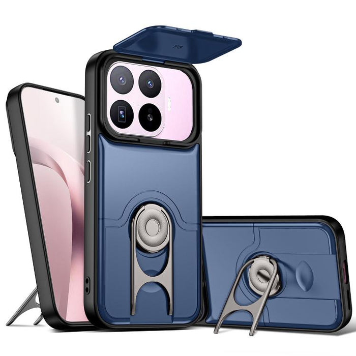 Funda para teléfono con cubierta deslizante para cámara, soporte giratorio 2 en 1, airbag y protección antigolpes., For Xiaomi 17T 5G, For Xiaomi 17 Pro Max, For Xiaomi 17 Pro, For Xiaomi 17, For Xiaomi 15