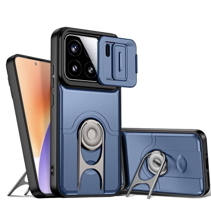 Funda para teléfono con cubierta deslizante para cámara, soporte giratorio 2 en 1, airbag y protección antigolpes., For Xiaomi 17T 5G, For Xiaomi 17 Pro Max, For Xiaomi 17 Pro, For Xiaomi 17, For Xiaomi 15