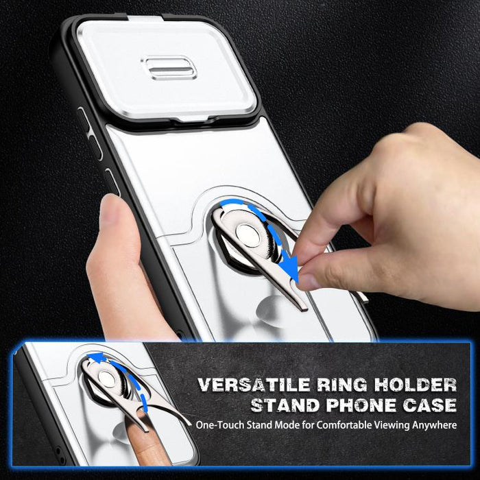 Funda para teléfono con cubierta deslizante para cámara, soporte giratorio 2 en 1, airbag y protección antigolpes., For Xiaomi 17T 5G, For Xiaomi 17 Pro Max, For Xiaomi 17 Pro, For Xiaomi 17, For Xiaomi 15