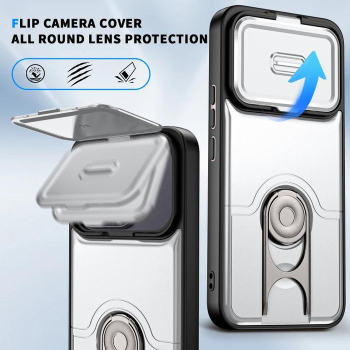 Funda para teléfono con cubierta deslizante para cámara, soporte giratorio 2 en 1, airbag y protección antigolpes., For Xiaomi 17T 5G, For Xiaomi 17 Pro Max, For Xiaomi 17 Pro, For Xiaomi 17, For Xiaomi 15