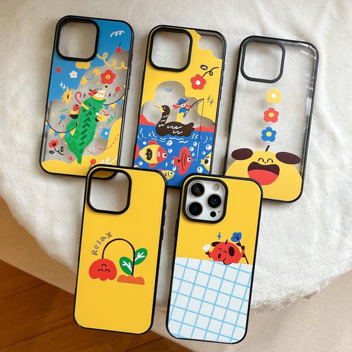 Funda de teléfono de TPU acrílica con estampado de dibujos animados de la Pequeña Flor Roja, For iPhone 12, For iPhone 12 Pro Max, For iPhone 12 Pro, For iPhone 11