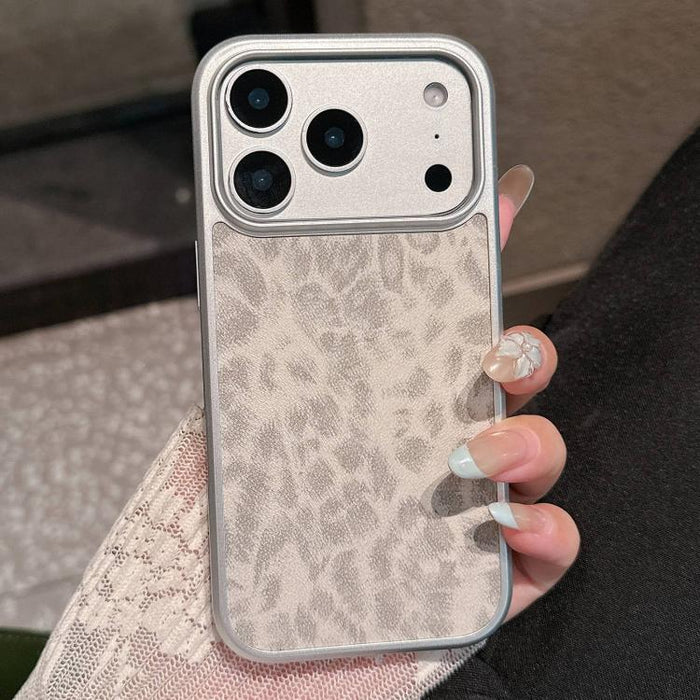 Funda para teléfono con ventana grande, chapada en metal y con estampado de leopardo., For iPhone 17 Pro Max, For iPhone 17 Pro, For iPhone 17, For iPhone 16 Pro Max, For iPhone 16 Pro, For iPhone 16, For iPhone 15 Pro Max, For iPhone 15 Pro           ...