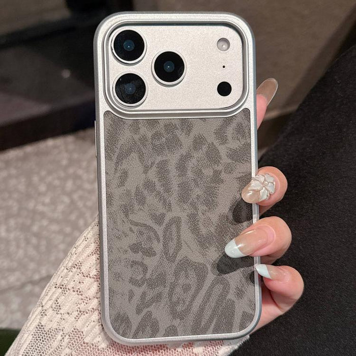 Funda para teléfono con ventana grande, chapada en metal y con estampado de leopardo., For iPhone 17 Pro Max, For iPhone 17 Pro, For iPhone 17, For iPhone 16 Pro Max, For iPhone 16 Pro, For iPhone 16, For iPhone 15 Pro Max, For iPhone 15 Pro           ...