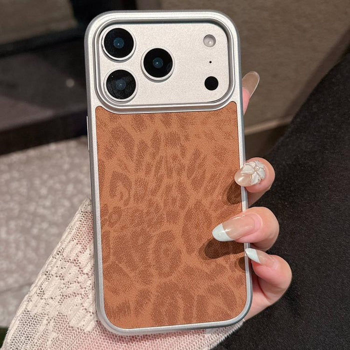 Funda para teléfono con ventana grande, chapada en metal y con estampado de leopardo., For iPhone 17 Pro Max, For iPhone 17 Pro, For iPhone 17, For iPhone 16 Pro Max, For iPhone 16 Pro, For iPhone 16, For iPhone 15 Pro Max, For iPhone 15 Pro           ...