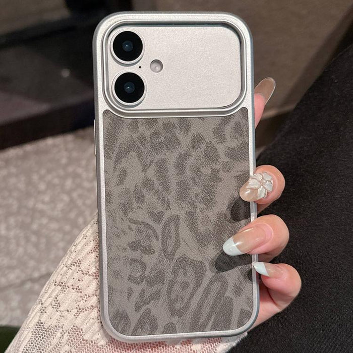 Funda para teléfono con ventana grande, chapada en metal y con estampado de leopardo., For iPhone 17 Pro Max, For iPhone 17 Pro, For iPhone 17, For iPhone 16 Pro Max, For iPhone 16 Pro, For iPhone 16, For iPhone 15 Pro Max, For iPhone 15 Pro           ...